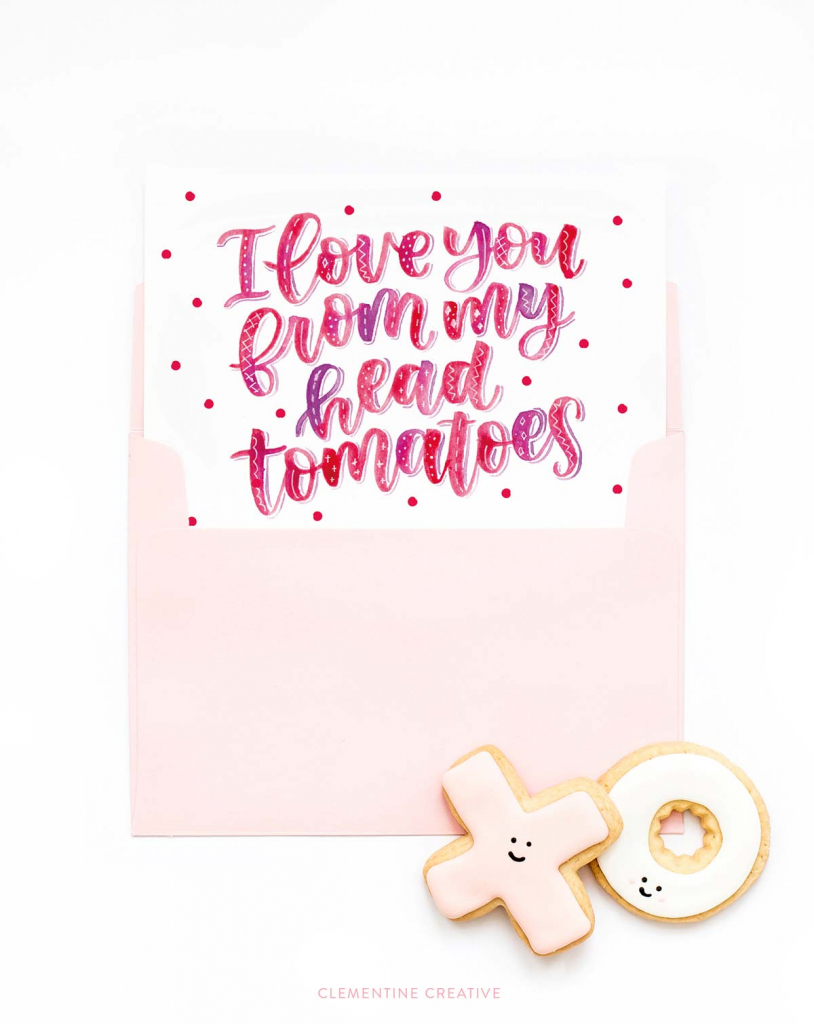 Free Printable Hand Lettered Valentine&amp;#039;s Day Card With Punny Message | Free Printable Valentines Day Cards