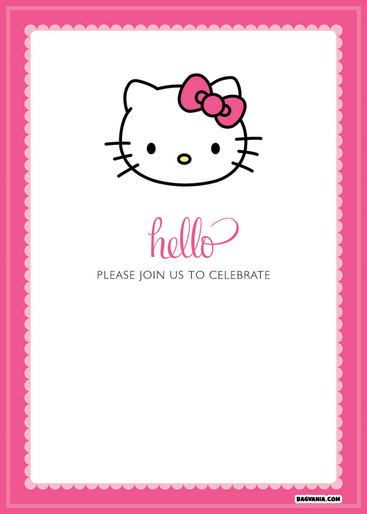 Free Printable Hello Kitty Birthday Invitations – Bagvania Free | Hello Kitty Birthday Card Printable Free