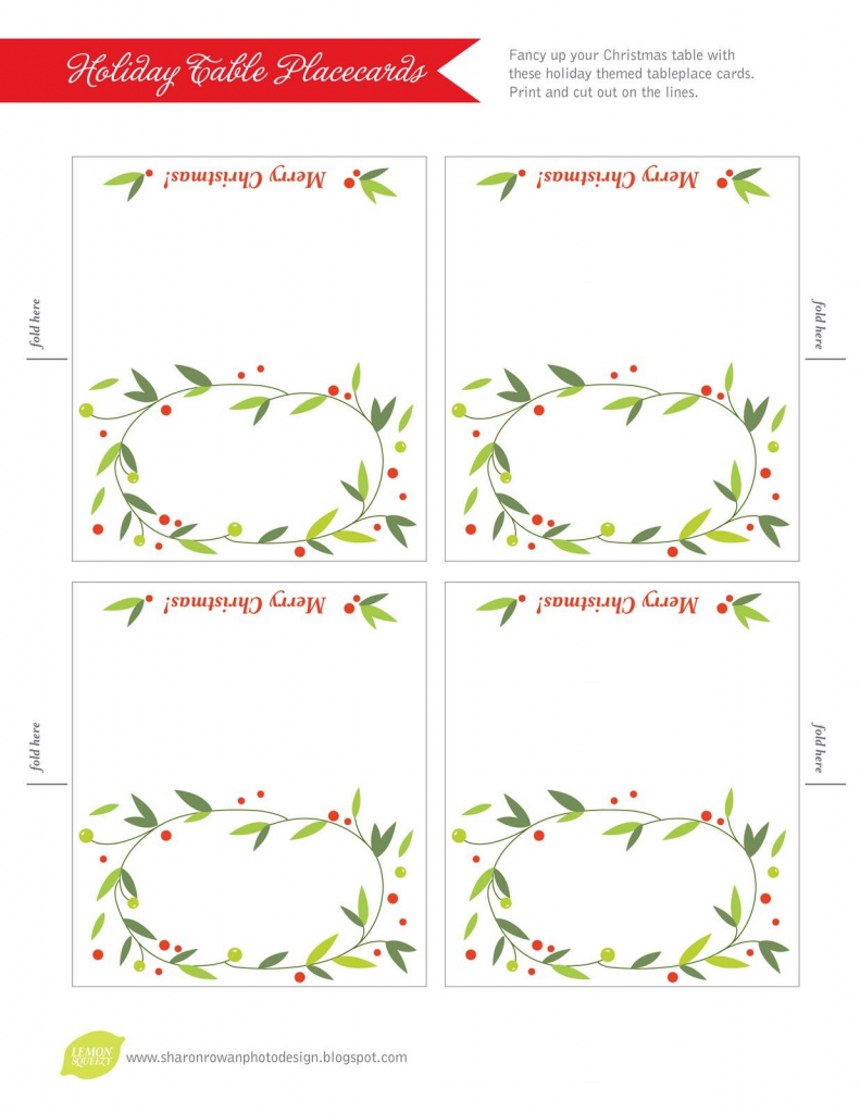Free Printable Lemon Squeezy: Day 12: Place Cards | Work Stuff | Christmas Table Name Cards Free Printable