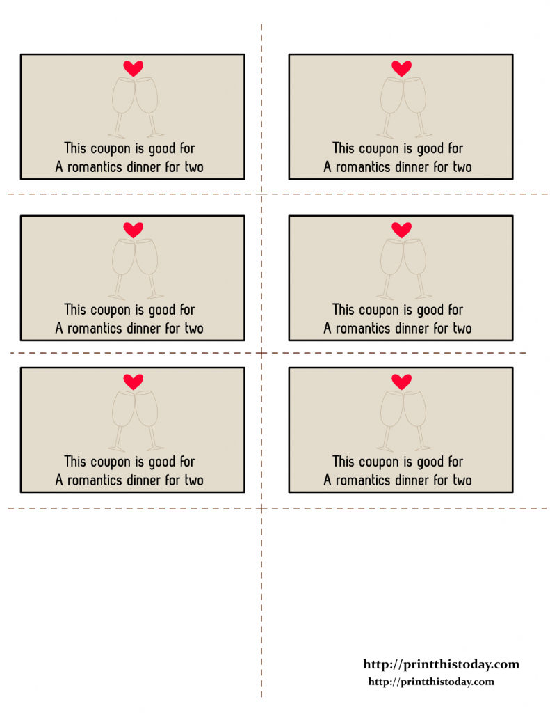 Free Printable Love Coupons | Printable Romantic Cards For Her