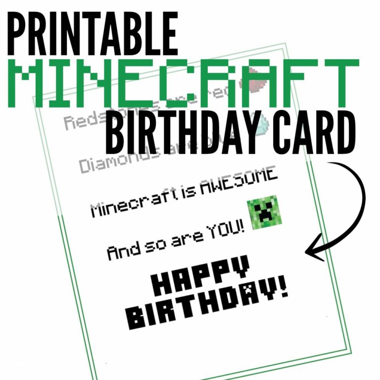 Free Printable Minecraft Birthday Card | Minecraft Stuff | Minecraft ...