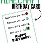 Free Printable Minecraft Birthday Card | Papercrafting | Minecraft | Printable Birthday Cards For Kids
