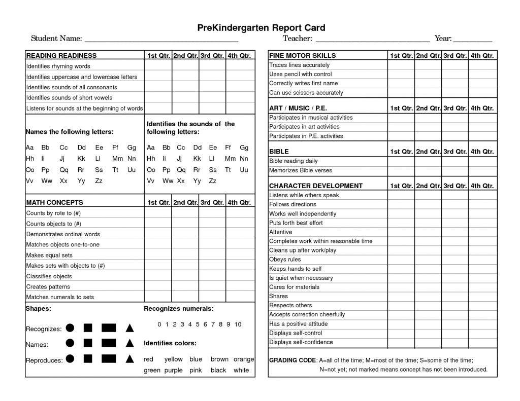 Free Printable Report Cards Printable Cards