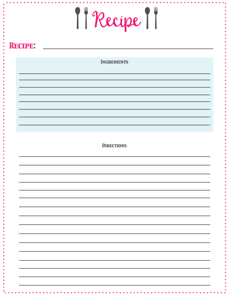 Free Printable Recipe Cards | School Binder Wallpaper | Printable | Free Printable Recipe Cards