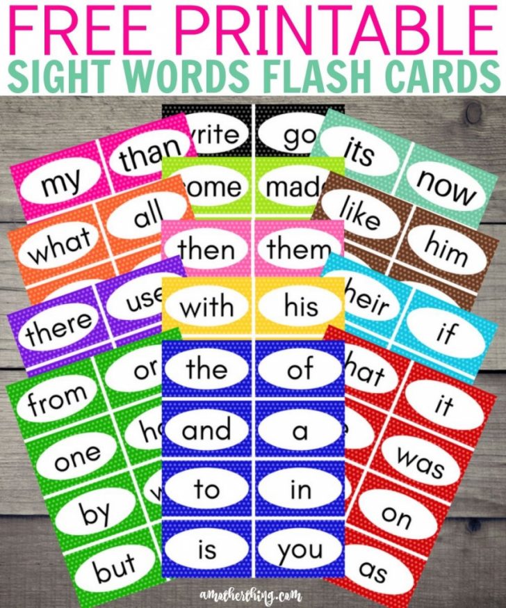 Free Printable Sight Word Flash Cards Sight Word Activities For