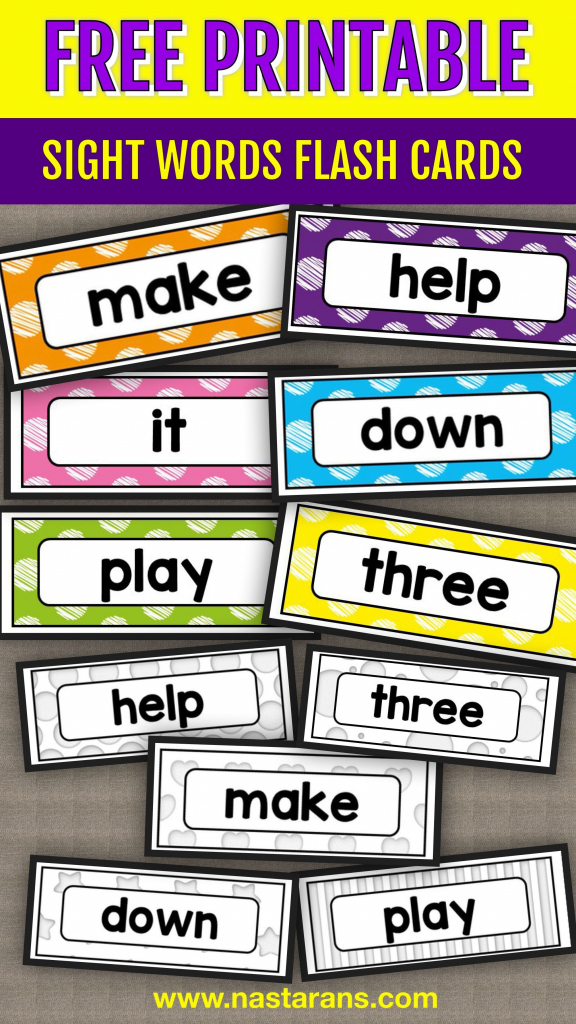 Free Printable Sight Words Flash Cards - Pre-Primer!#sightwords | Nonsense Word Flash Cards Printables