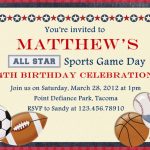 Free Printable Sports Birthday Invitations | Showers And Parties | Printable Sports Birthday Cards