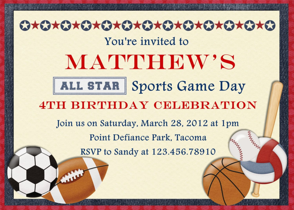 Free Printable Sports Birthday Invitations | Showers And Parties | Printable Sports Birthday Cards