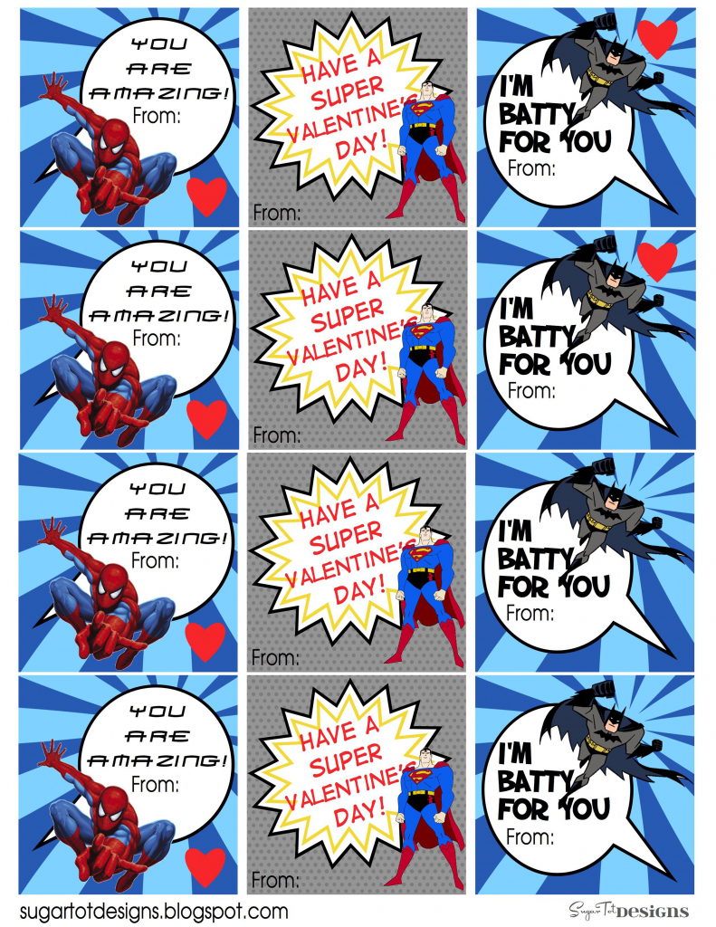 Free Printable} Superhero Valentine&amp;#039;s Day Tags: Batman, Superman | Free Printable Superman Valentine Cards