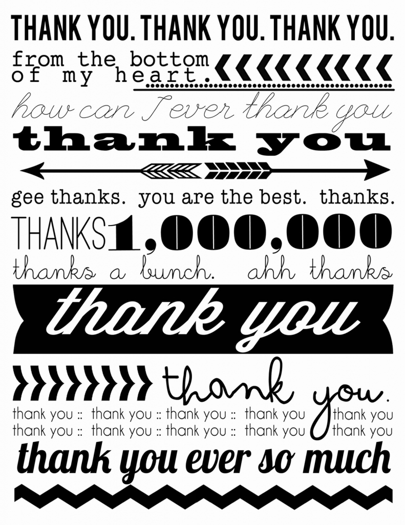 Free Printable Thank You Certificates New Free Printable End Of The | Printable Thank You Card Black And White