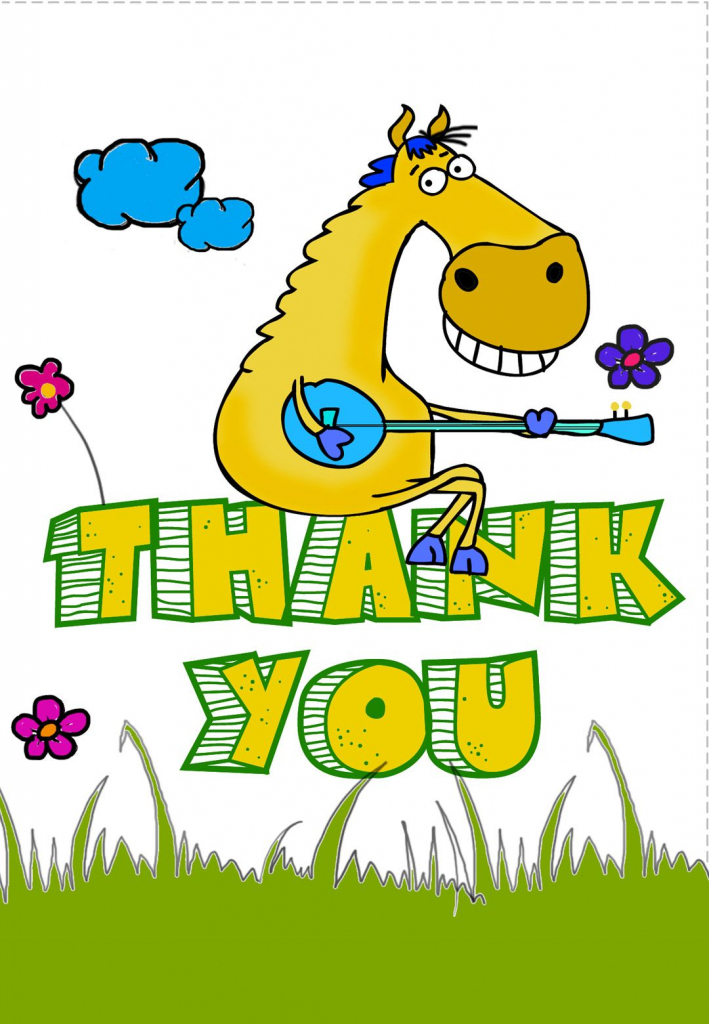 Free Printable Thank You Greeting Card | Free Printable Thank You | Horse Thank You Cards Printable