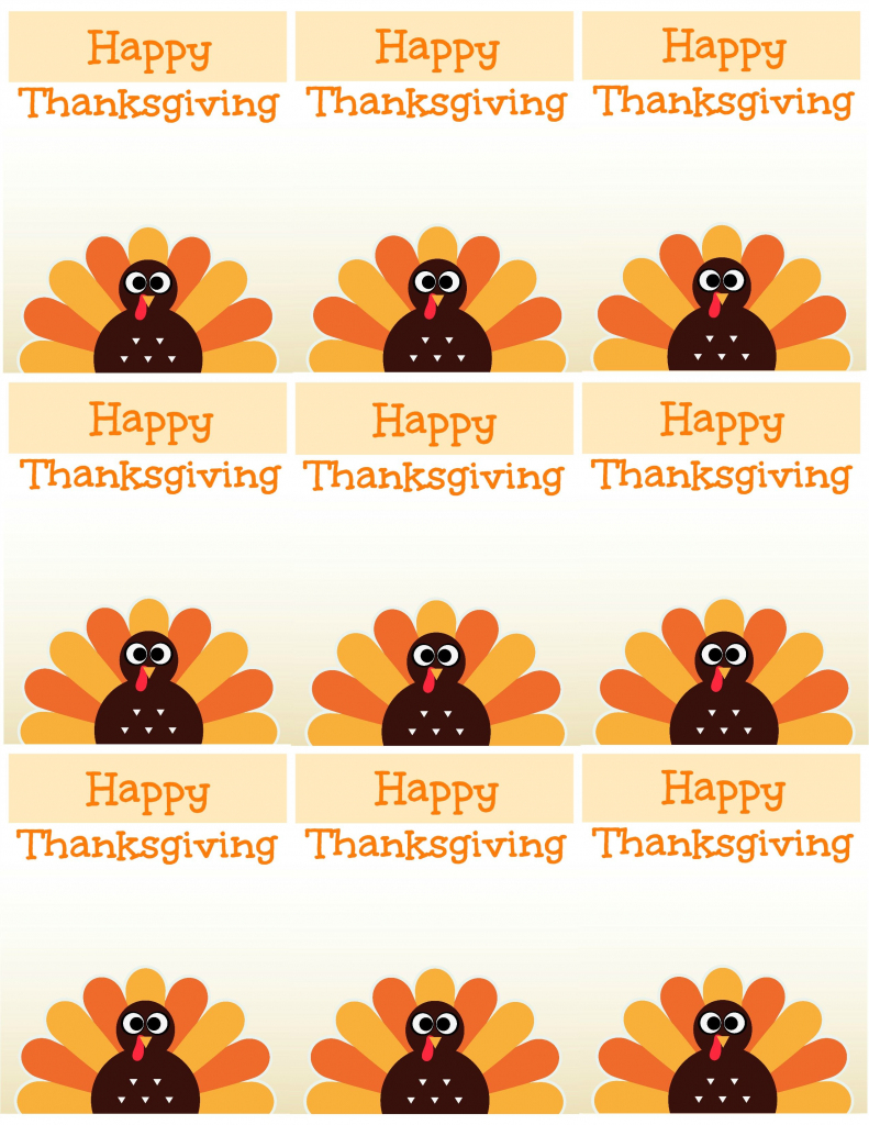 Free Printable Thanksgiving Place Cards -- Also Great For Cupcake | Free Printable Thanksgiving Place Cards