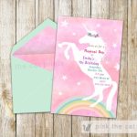 Free Printable Unicorn Invitations | Freebies | Unicorn Invitations | 7Th Birthday Card Printable