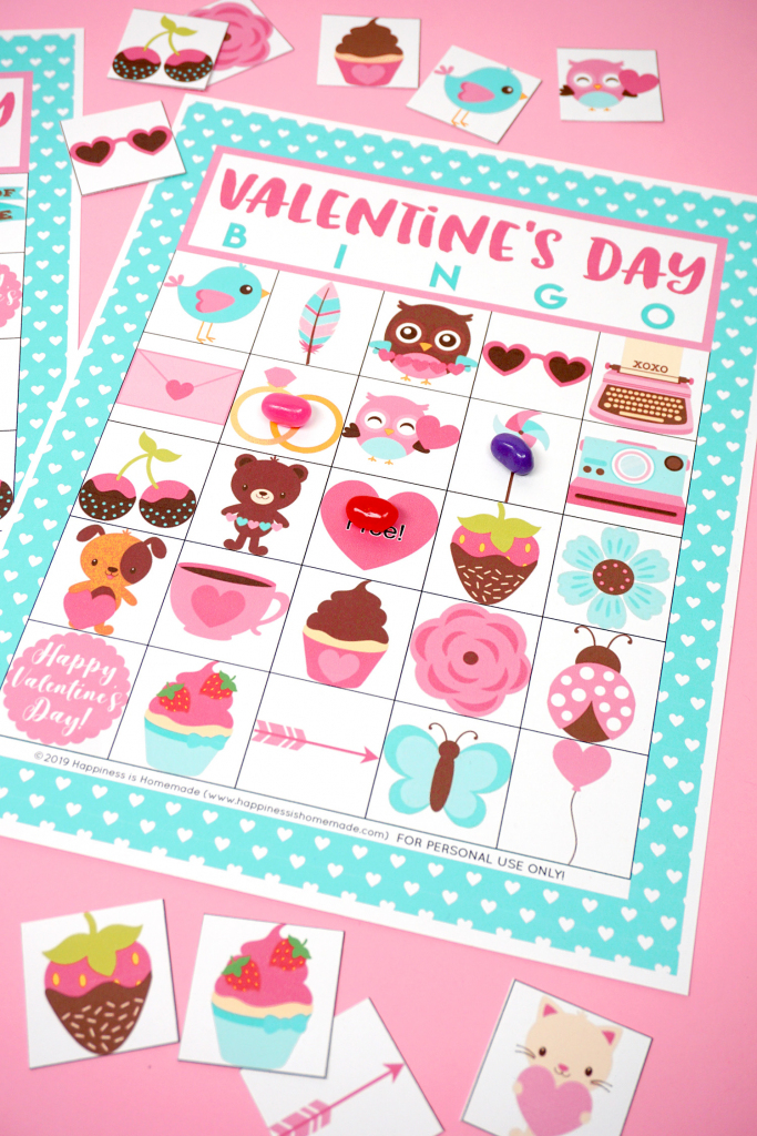 Free Printable Valentine Bingo - Happiness Is Homemade | Printable Mothers Day Bingo Cards