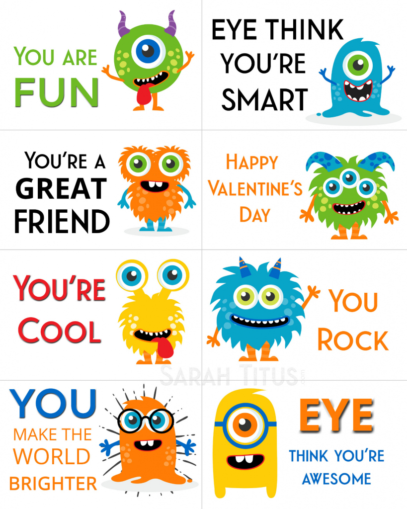 Free Printable Valentine Cards - Sarah Titus | Free Printable Valentine Cards For Kids