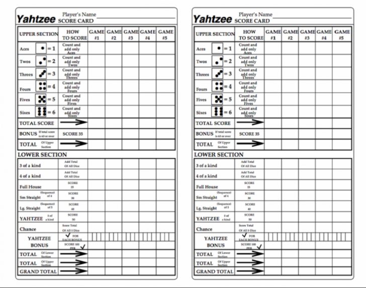 free printable yahtzee score sheets score card printable yahtzee