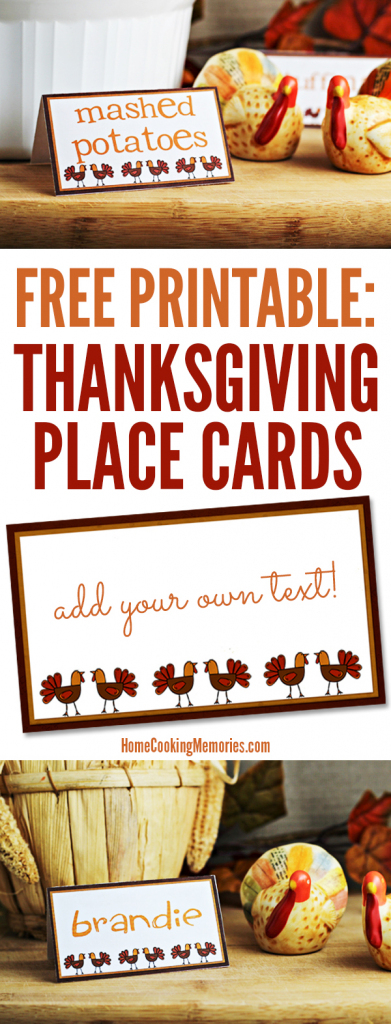 Free Printables: Thanksgiving Place Cards - Home Cooking Memories | Free Printable Thanksgiving Place Cards