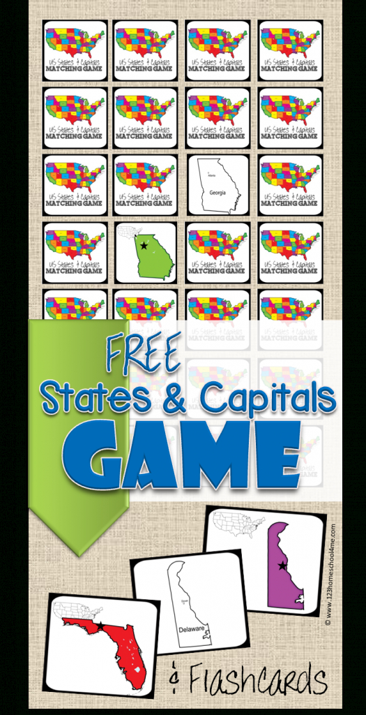 Free State Capitals Game | Free Printable Of The Day | States | State Capitals Flash Cards Printable