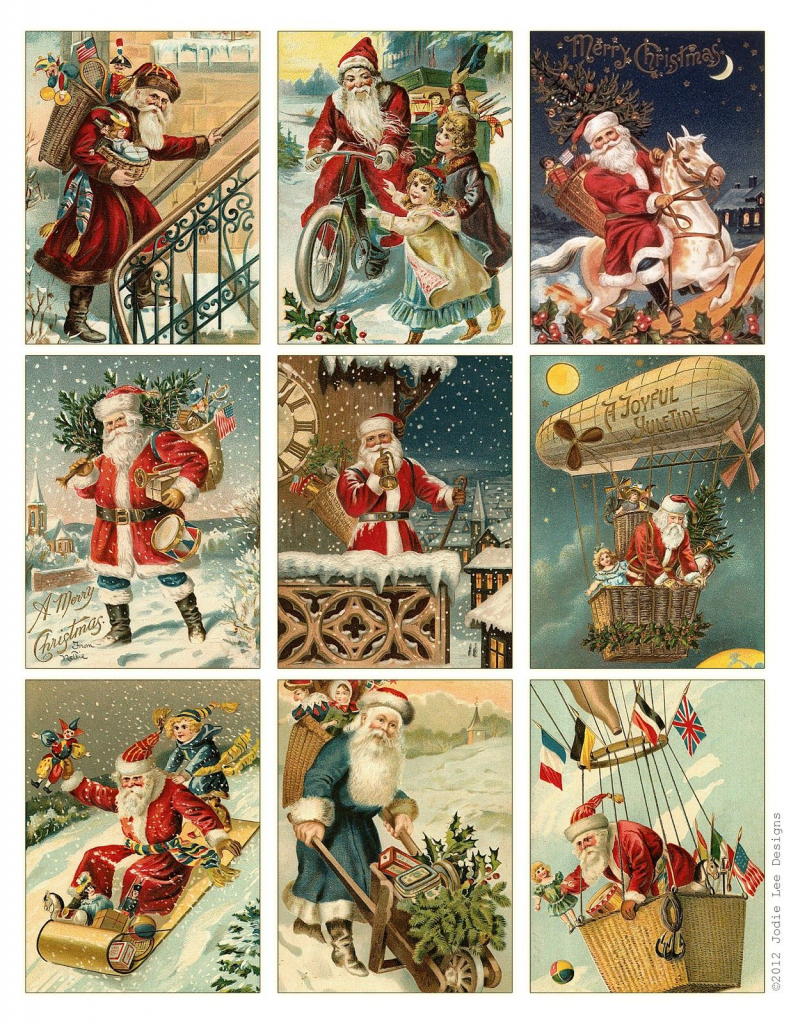 Free To Download! Printable Vintage Santa Tags Or Cards. | Free | Printable Vintage Christmas Cards