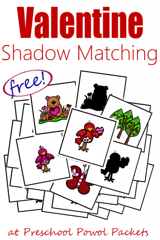Free} Valentines Preschool Printables: Shadow Matching Cards | Free Printable Matching Cards