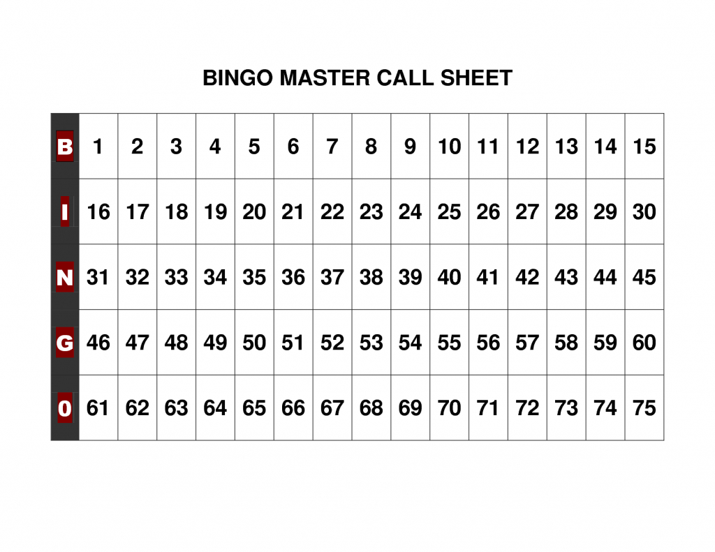 Free+Printable+Bingo+Call+Sheet | Bingo | Bingo Calls, Bingo Cards | Free Printable Bingo Cards 1 75