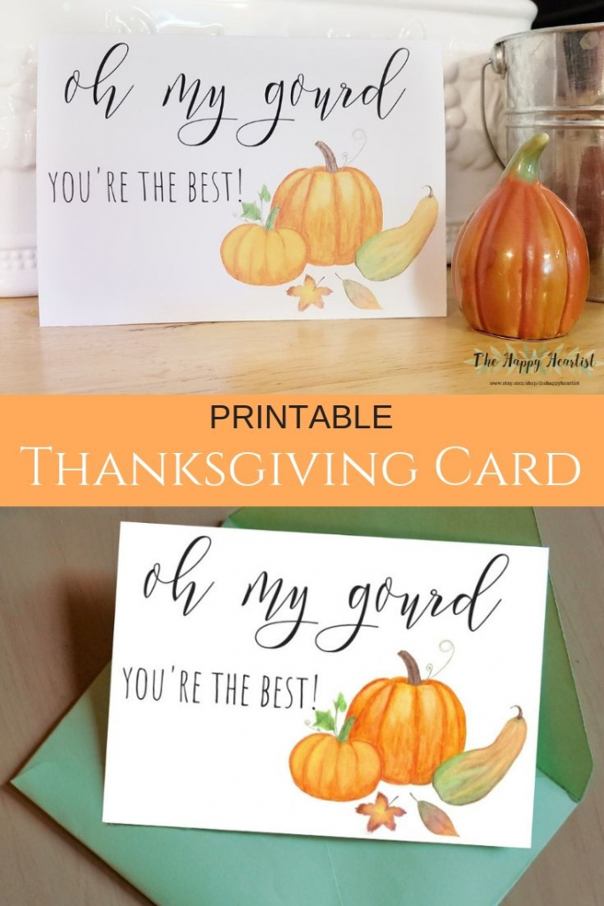 Friendsgiving Card. Printable Funny Thanksgiving Card. Oh My Gourd | Printable Funny Thanksgiving Greeting Cards