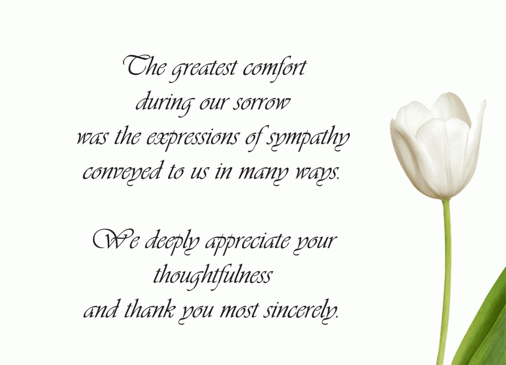 Funeral Thank You Card Ideas - Google Search | Sympathy Card Ideas | Thank You Sympathy Cards Free Printable