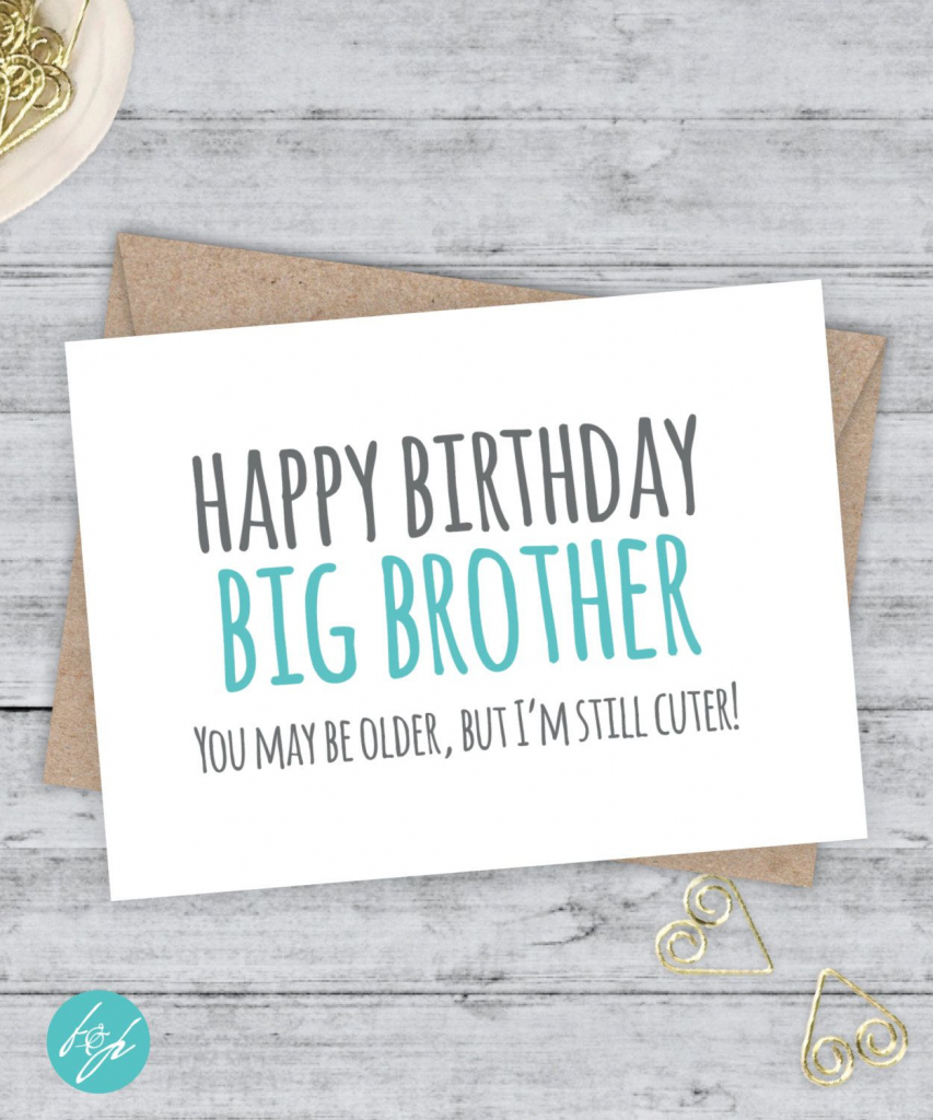 Happy Birthday Brother Cards Printable Printable Cards