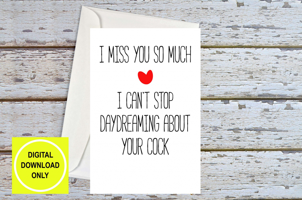Funny Miss You Miss You Cards Miss You Boyfriend Miss You | Etsy | I Miss You Cards For Him Printable