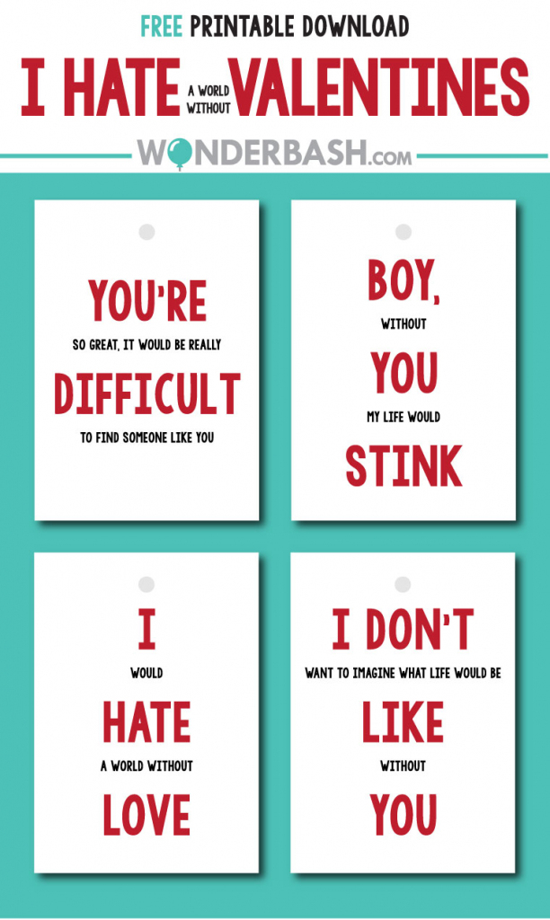 Funny Valentines Free Printable Labels / Cards | Parties Full Of Wonder | Free Funny Printable Cards