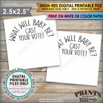 Gender Reveal Party Vote Card, Cast Your Vote Gender Reveal What | Printable Gender Reveal Voting Cards
