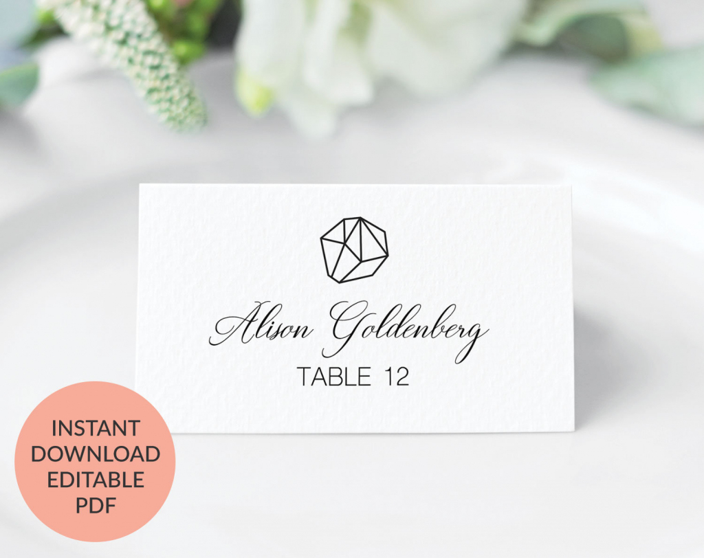 Geometric Wedding Place Cards Printable Wedding Place Cards | Etsy | Printable Wedding Place Cards