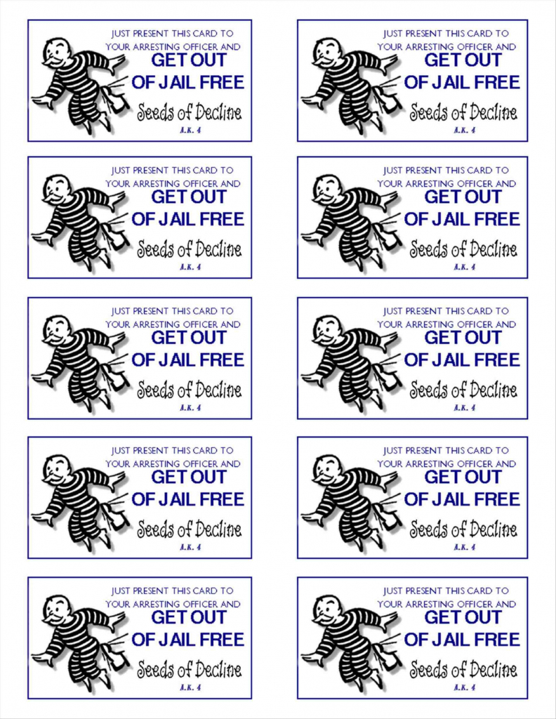 Get Out Of Jail Free Card Printable Printable Cards