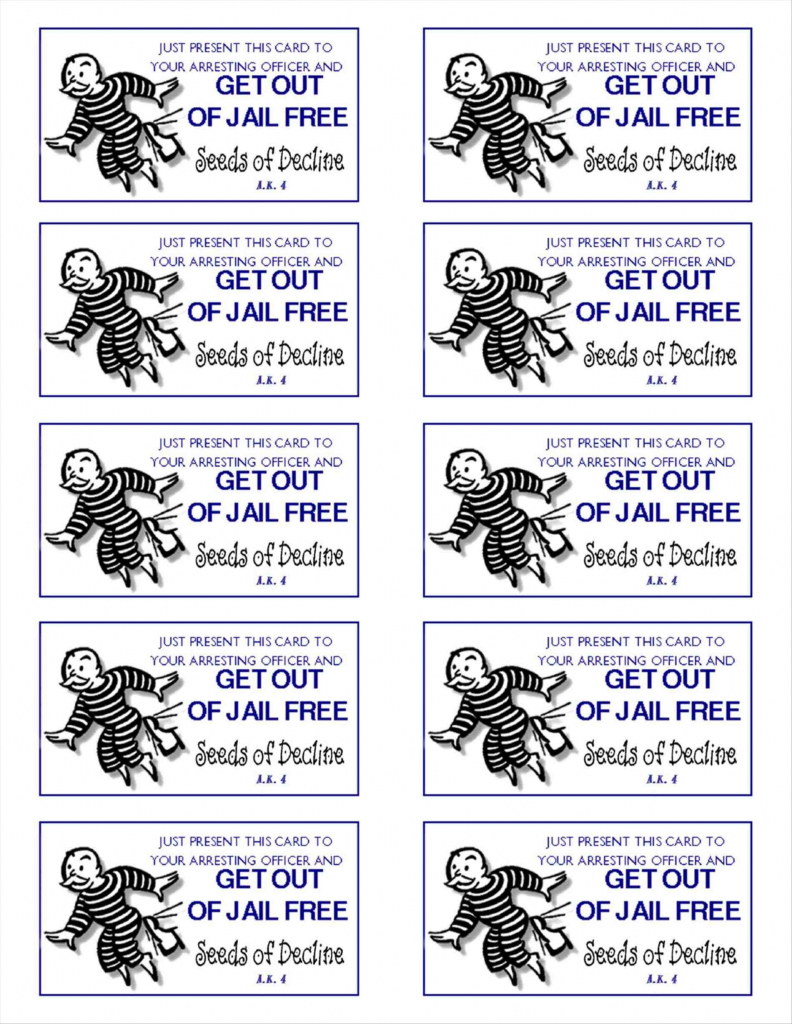 Get Out Of Jail Free Cards Printable