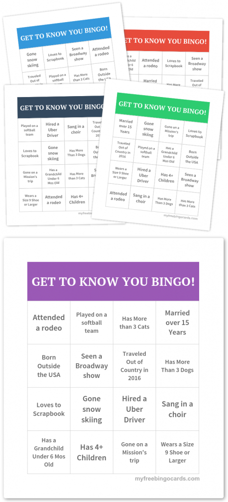 Get To Know You Bingo! | Icebreakers! | Free Printable Bingo Cards | Printable Icebreaker Bingo Cards