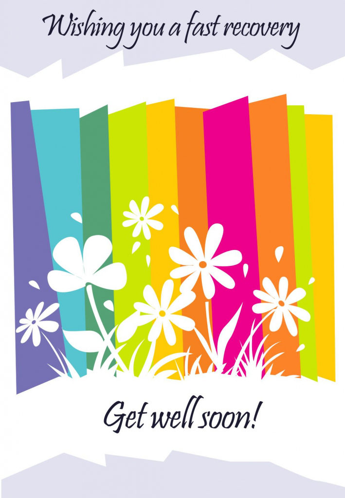 Get Well #card Free Printable - Fast Recovery Flowers Greeting Card | Feel Better Card Printable