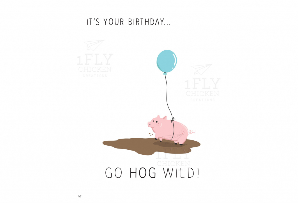 Go Hog Wild Printable Birthday Card - Funny Birthday Card For Kids | Pig Birthday Cards Printable