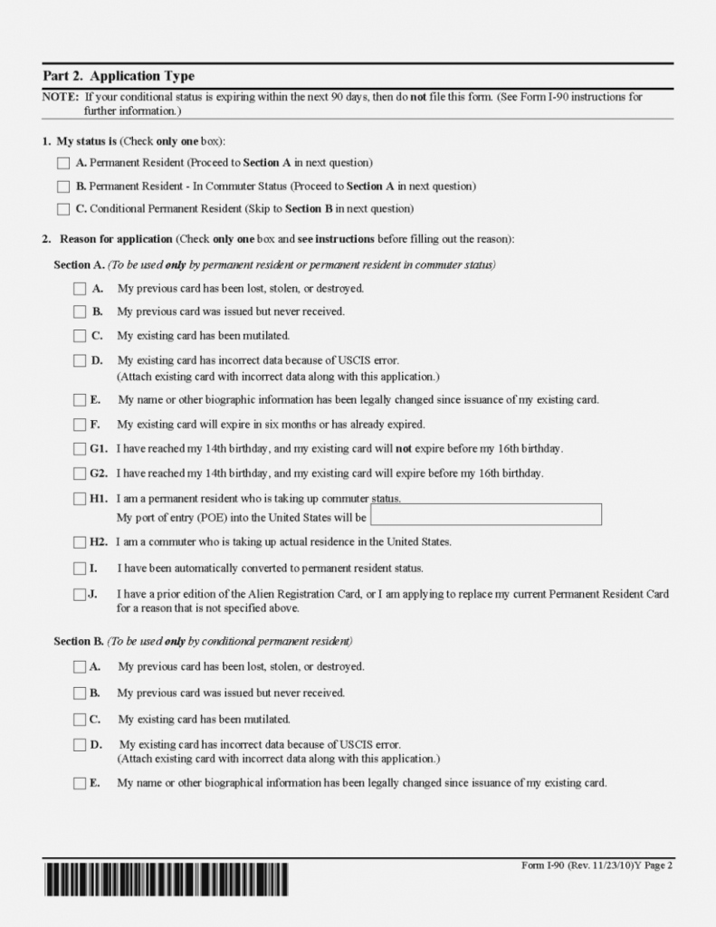 free green card renewal application form