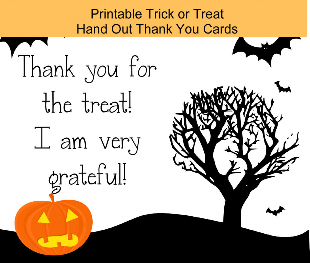 Halloween Digital Download Printable Trick Or Treat Thank | Etsy | Halloween Thank You Cards Printable