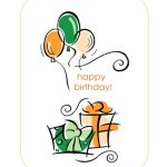 Happy Birthday Card (With Balloons, Quarter Fold) | The Office Printable Birthday Card