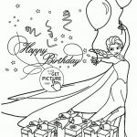 Happy Birthday Card With Elsa Coloring Page For Kids, Holiday | Black And White Birthday Cards Printable