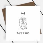 Happy Birthday' Chewbacca Star Wars Greeting Card   A Piece Of | Star Wars Birthday Card Printable