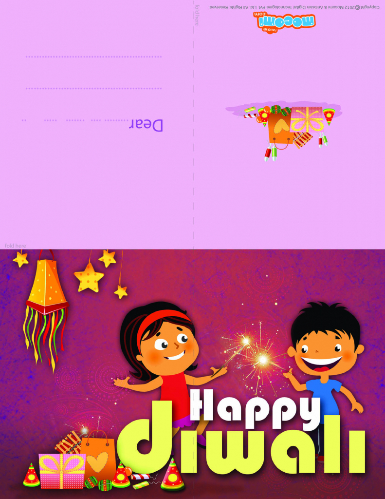 Happy Diwali - Diwali Greeting Card For Kids | Mocomi | Printable Diwali Greeting Cards