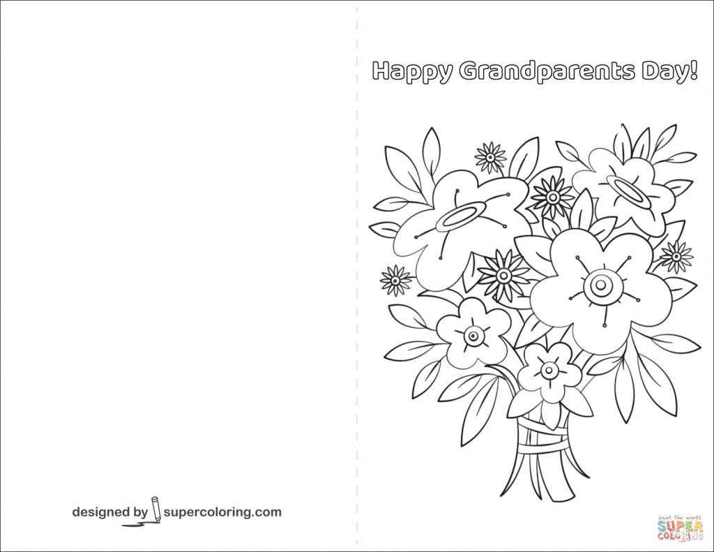 Happy Grandparents Day Card Coloring Page | Free Printable Coloring | Grandparents Day Cards Printable