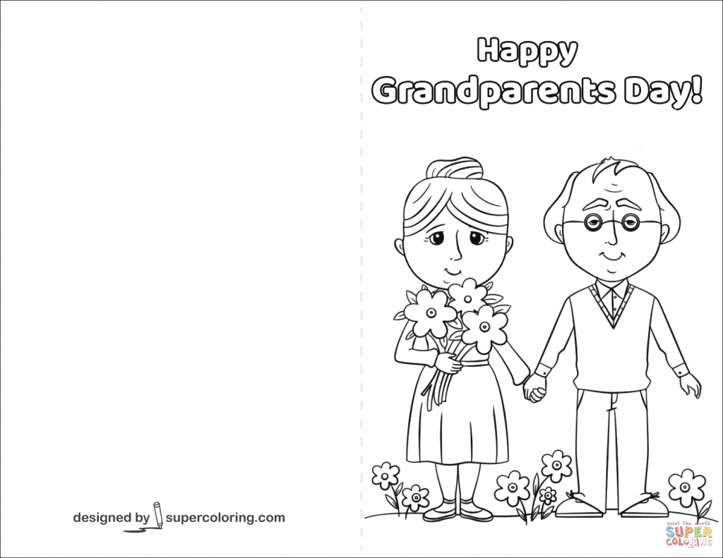 Happy Grandparents Day Card Coloring Page | Free Printable Coloring | Grandparents Day Cards Printable Free