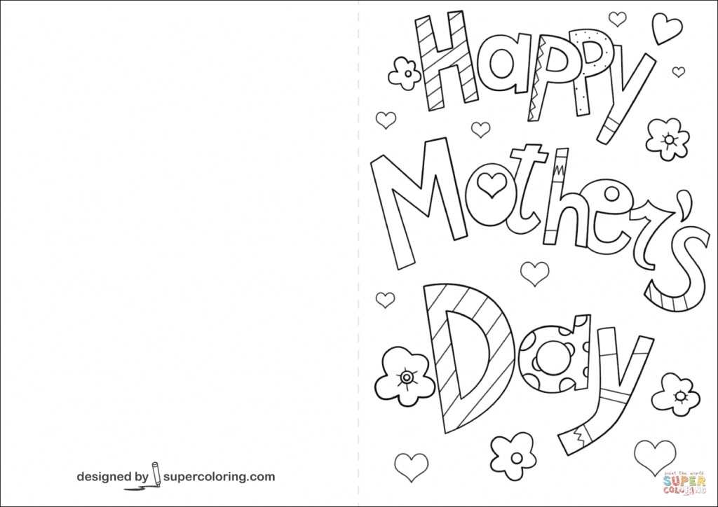 Happy Mother&amp;#039;s Day Card Coloring Page | Free Printable Coloring Pages | Mothers Day Printable Cards