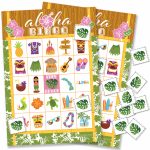 Hawaiian Luau Party Bingo Game 24 Players   Tropical Tiki Luau | Printable Hawaiian Bingo Cards