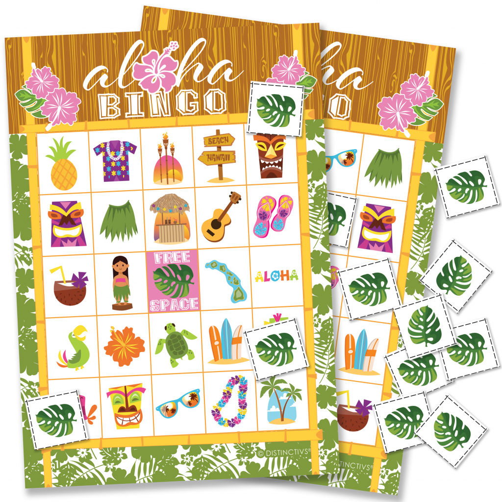 Hawaiian Luau Party Bingo Game 24 Players - Tropical Tiki Luau | Printable Hawaiian Bingo Cards