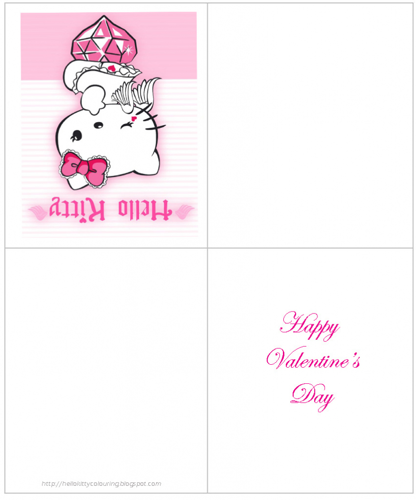 Hello Kitty Coloring Pages Hello Kitty Valentines Day Cards Printable Printable Cards