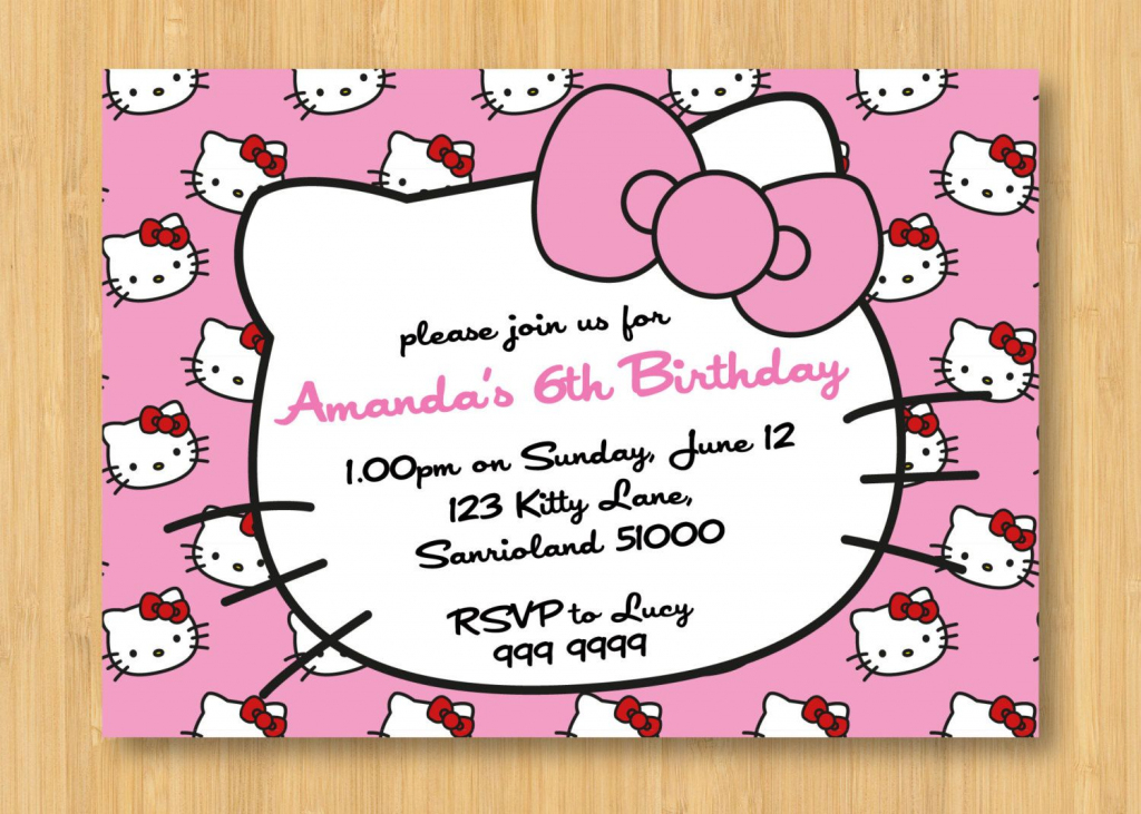 Hello Kitty Printable Birthday | Birthday Invitation For Kids | Hello Kitty Birthday Card Printable Free